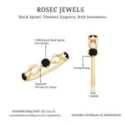 Certified Real Black Spinel Diamond Promise Ring for Her AAA - Rosec Jewels