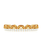 Certified Real Citrine Half Eternity Ring with Diamond AAA - Rosec Jewels