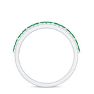 Rosec Jewels-Real Marquise Emerald Half Eternity Wedding Band with Diamond