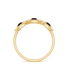Rosec Jewels-Natural Garnet Half Eternity Ring with Diamond