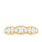 Moonstone and Diamond Wedding Anniversary Ring AAA - Rosec Jewels