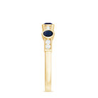 Natural Blue Sapphire Half Eternity Ring with Diamond for Women AAA - Rosec Jewels