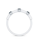 Bezel Set London Blue Topaz Half Eternity Band with Diamond AAA - Rosec Jewels