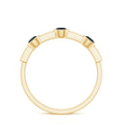 Bezel Set London Blue Topaz Half Eternity Band with Diamond AAA - Rosec Jewels