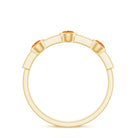 Rosec Jewels-Real Citrine Diamond Half Eternity Wedding Band in Bezel Setting