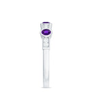 Rosec Jewels-Genuine Amethyst Diamond Half Eternity Ring in Bezel Set