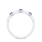 Rosec Jewels-Genuine Amethyst Diamond Half Eternity Ring in Bezel Set