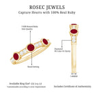 Rosec Jewels-Natural Bezel Set Ruby Half Eternity Ring with Diamond
