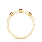 Rosec Jewels-Natural Bezel Set Ruby Half Eternity Ring with Diamond