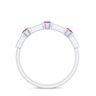 Rosec Jewels-Pink Tourmaline and Diamond Minimal Half Eternity Band Ring