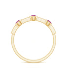 Rosec Jewels-Pink Tourmaline and Diamond Minimal Half Eternity Band Ring