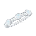 Rosec Jewels-Minimal Half Eternity Ring with Moonstone and Diamond