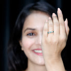 Real Emerald and Diamond Half Eternity Wedding Band in Bezel Set AAA - Rosec Jewels