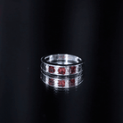 Rosec Jewels-Natural Princess Cut Garnet Diamond Wedding Band
