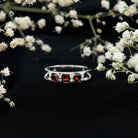 Rosec Jewels-Natural Princess Cut Garnet Diamond Wedding Band