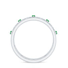 Genuine Emerald Diamond Eternity Wedding Band with Infinity Shank AAA - Rosec Jewels