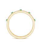 Genuine Emerald Diamond Eternity Wedding Band with Infinity Shank AAA - Rosec Jewels