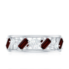 Rosec Jewels-Certified Real Garnet Diamond Wide Eternity Band
