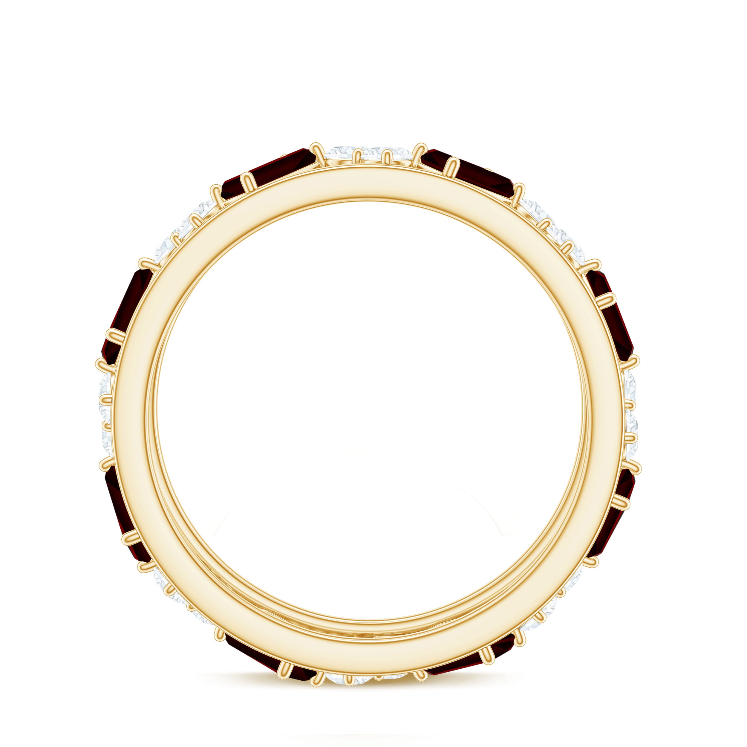 Rosec Jewels-Certified Real Garnet Diamond Wide Eternity Band