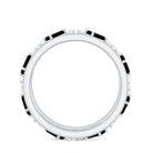 Rosec Jewels-Natural Black Spinel Diamond Eternity Band Ring for Anniversary