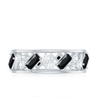 Rosec Jewels-Natural Black Spinel Diamond Eternity Band Ring for Anniversary