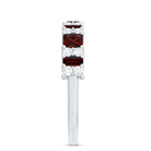 Natural Red Garnet Half Eternity Ring with Diamond AAA - Rosec Jewels