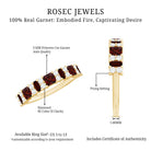 Natural Red Garnet Half Eternity Ring with Diamond AAA - Rosec Jewels