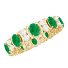 Rosec Jewels-Oval Emerald and Moissanite Eternity Wedding Band