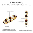 Rosec Jewels-Natural Garnet Diamond Eternity Wedding Band Ring