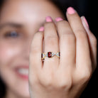 Art Deco Emerald Cut Garnet Eternity Band Ring with Moissanite AAA - Rosec Jewels