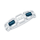 Rosec Jewels-Natural London Blue Topaz Designer Eternity Band with Diamond