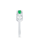 Rosec Jewels-Natural Baguette Emerald Diamond Anniversary Band Ring in East West Style
