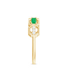 Rosec Jewels-Natural Baguette Emerald Diamond Anniversary Band Ring in East West Style