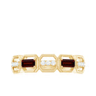 Rosec Jewels-Genuine Baguette Garnet Diamond Wedding Band Ring