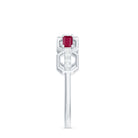 Rosec Jewels-Natural Baguette Ruby Band Ring with Diamond