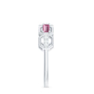 Rosec Jewels-Pink Tourmaline and Diamond Geometric Half Eternity Ring