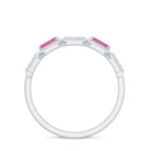 Rosec Jewels-Pink Tourmaline and Diamond Geometric Half Eternity Ring