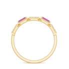 Rosec Jewels-Pink Tourmaline and Diamond Geometric Half Eternity Ring