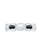 Rosec Jewels-Natural Baguette Black Spinel Diamond Geometric Band Ring