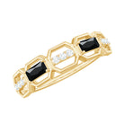 Rosec Jewels-Natural Baguette Black Spinel Diamond Geometric Band Ring