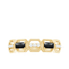 Rosec Jewels-Natural Baguette Black Spinel Diamond Geometric Band Ring