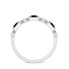Rosec Jewels-Natural Garnet Diamond Wedding Band With Certificate