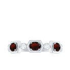 Rosec Jewels-Natural Garnet Diamond Wedding Band With Certificate