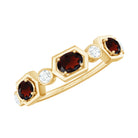 Rosec Jewels-Natural Garnet Diamond Wedding Band With Certificate
