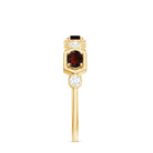 Rosec Jewels-Natural Garnet Diamond Wedding Band With Certificate