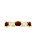 Rosec Jewels-Natural Garnet Diamond Wedding Band With Certificate