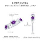 East West Style Amethyst Half Eternity Ring with Diamond AAA - Rosec Jewels
