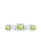 Rosec Jewels-Natural Oval Peridot Diamond Half Eternity Ring for Women