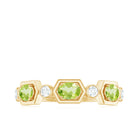 Rosec Jewels-Natural Oval Peridot Diamond Half Eternity Ring for Women