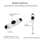 Real Black Spinel Diamond Half Eternity Ring in East West Style AAA - Rosec Jewels